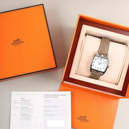 エルメス ケープコッド トノー CT1.710 クォーツ  SS 純正革ベルト（□R刻印：2014年） 純正尾錠（SS） ホワイト文字盤 箱 保証書（2011年）オーバーホール済み