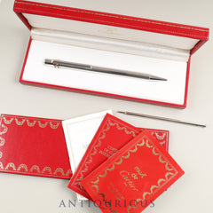 Cartier Trinity Ballpoint Pen, GP x SS, Twist-Style, Box, Booklet, Warranty Card, Unused Genuine Refill (Black, Medium)
