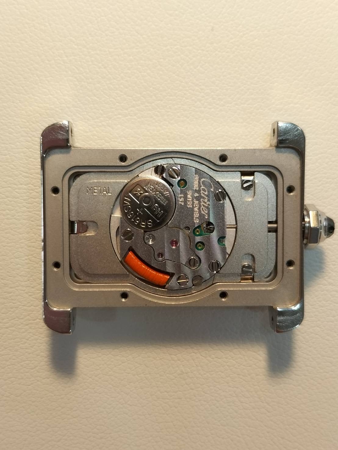 カルティエ タンク ディヴァン ミニ W6300255 / 2599 クォーツ Cal.157 SS 革 社外ピンバックル（SS）シルバーローマン文字盤 オーバーホール済み