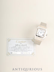 カルティエ サントス カレ LM 2960 自動巻き Cal.- SS SS ホワイト文字盤（SWISS MADE表記）国際永久保証書（1983年）カルティエブティックにてコンプリートサービス済み