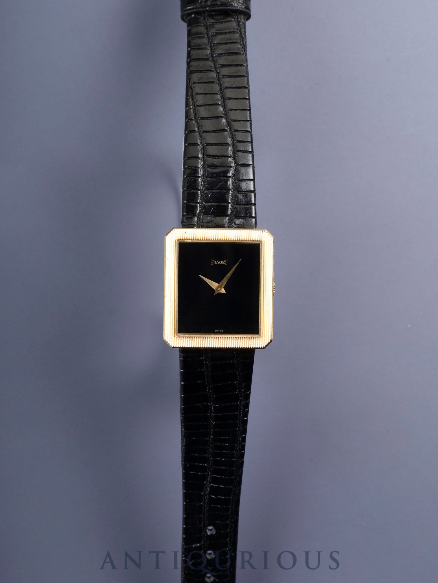 ピアジェ プロトコール 9154 手巻き Cal.9P 750YG 革 純正尾錠（750YG）ブラック文字盤 オーバーホール済み