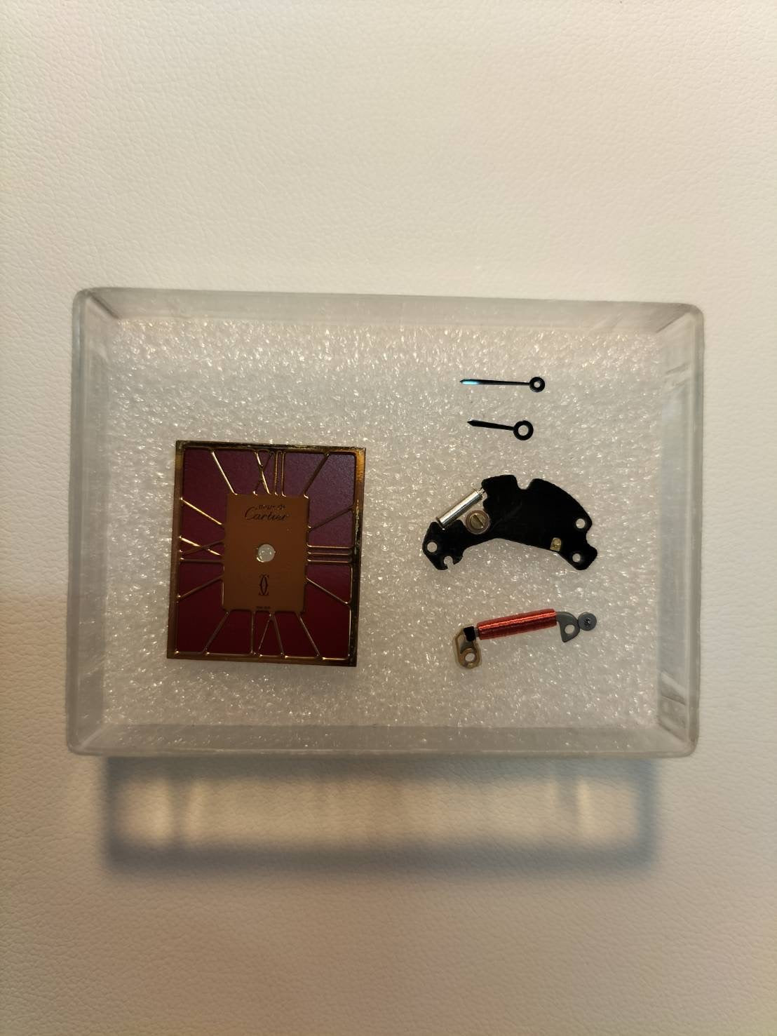 Cartier Must Tank LM 3919423 / 6 81006 Quartz Cal.81 SV925 Leather Genuine Pin Buckle (GP) Garnet Cloisonné Dial (SWISS) Warranty (1989) Booklet Overhauled Polished
