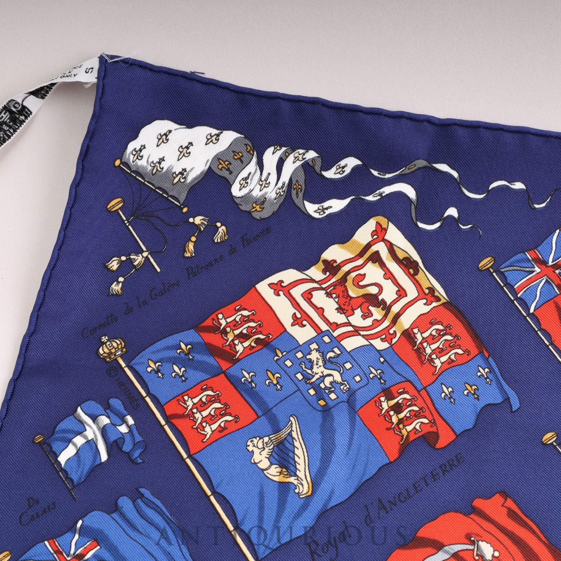 Hermes Scarf Carre 45 PAVOIS Ship's Flag SILK100%