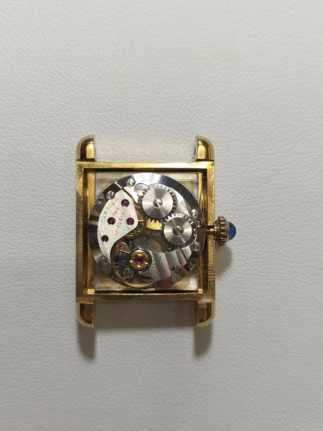 カルティエ マストタンク SM 3 手巻き Cal.78-1 SV925 革 純正ピンバックル（GP）ラピスラズリ文字盤（SWISS表記）オーバーホール済み