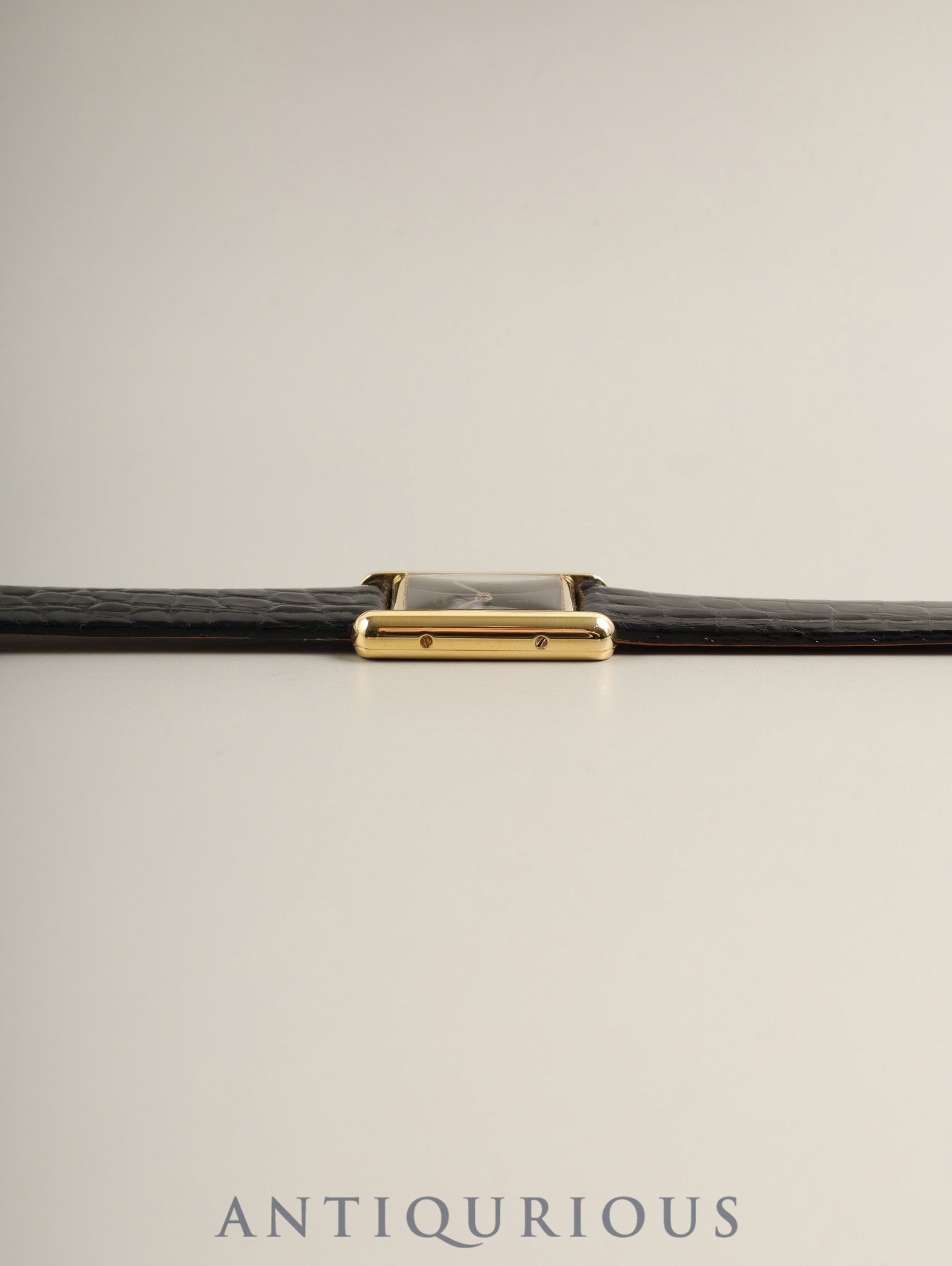 カルティエ マストタンク SM 3 66001クォーツ Cal.157 SV925 革 純正ピンバックル（GP）オニキス文字盤（SWISS表記）オーバーホール済み 新品仕上げ済み