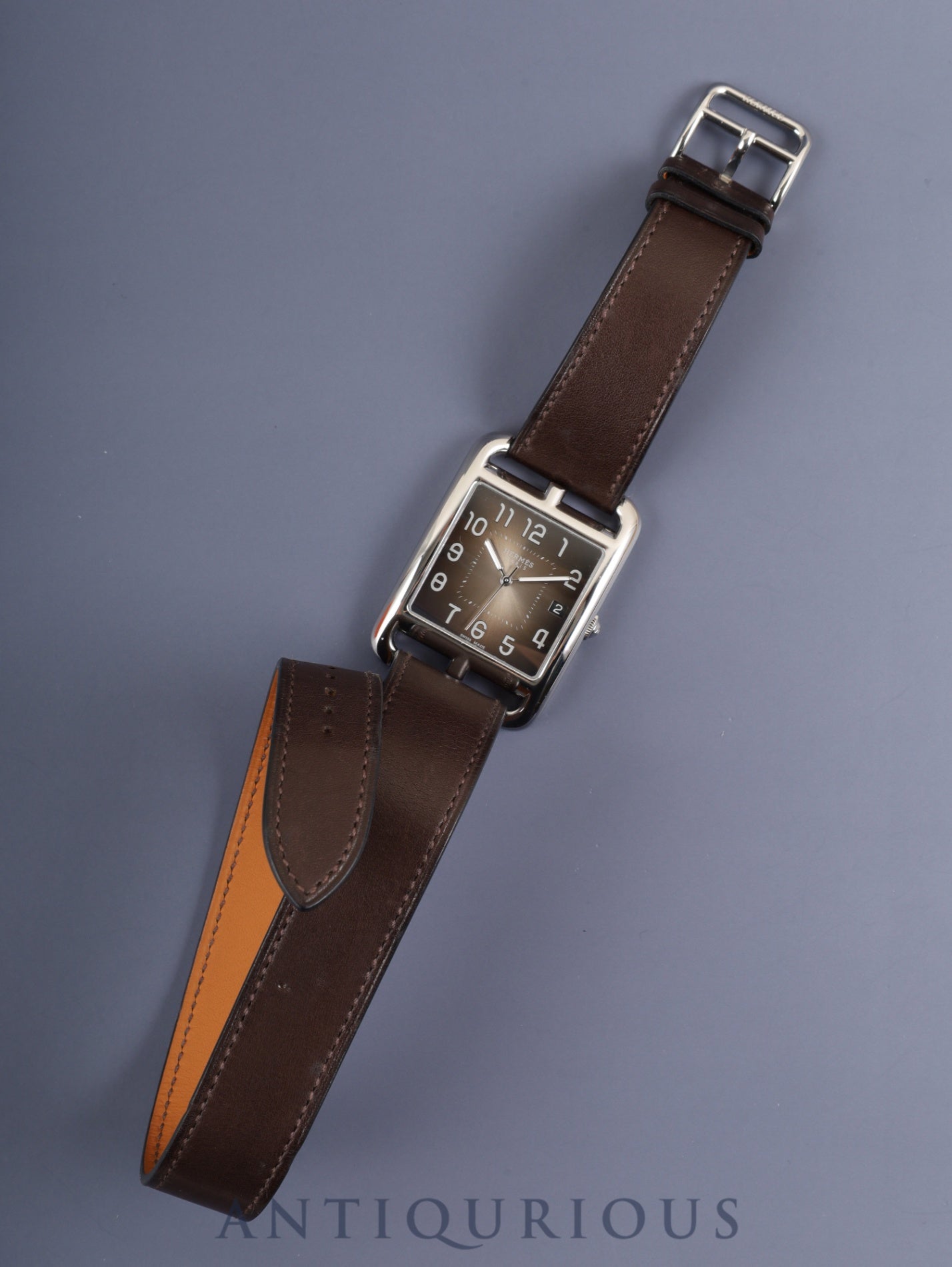 エルメス ケープコッド CC1.810 クォーツ Cal.E64111 SS 純正革ベルト 純正尾錠（SS）ダークブラウンアラビア文字盤 箱 冊子 オーバーホール済み