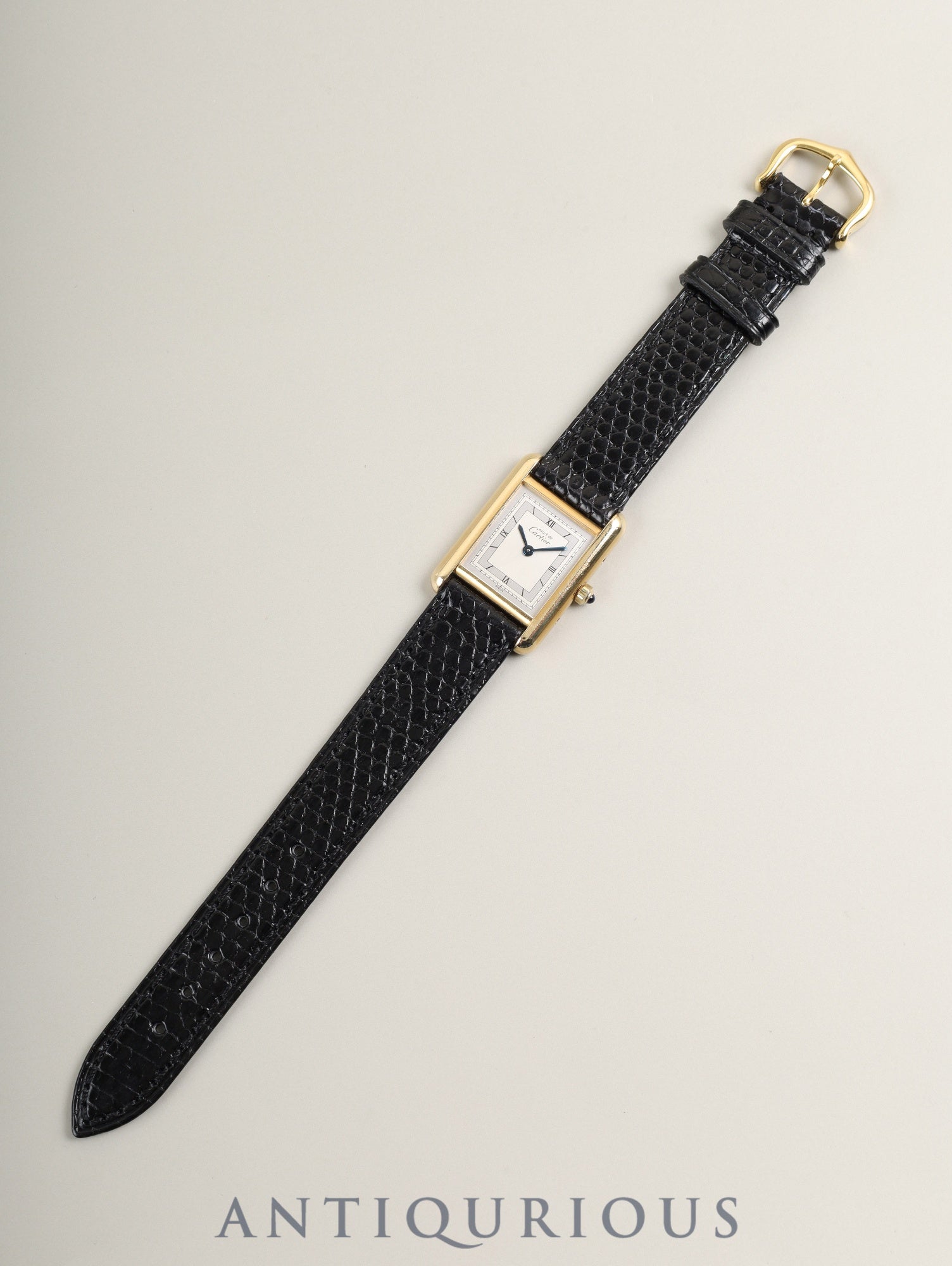 Cartier Must Tank SM 3 66001 Quartz Cal.66 SV925 Leather Original pin buckle (GP) Gray jumping Roman dial (SWISS表記) With original leather belt Overhauled