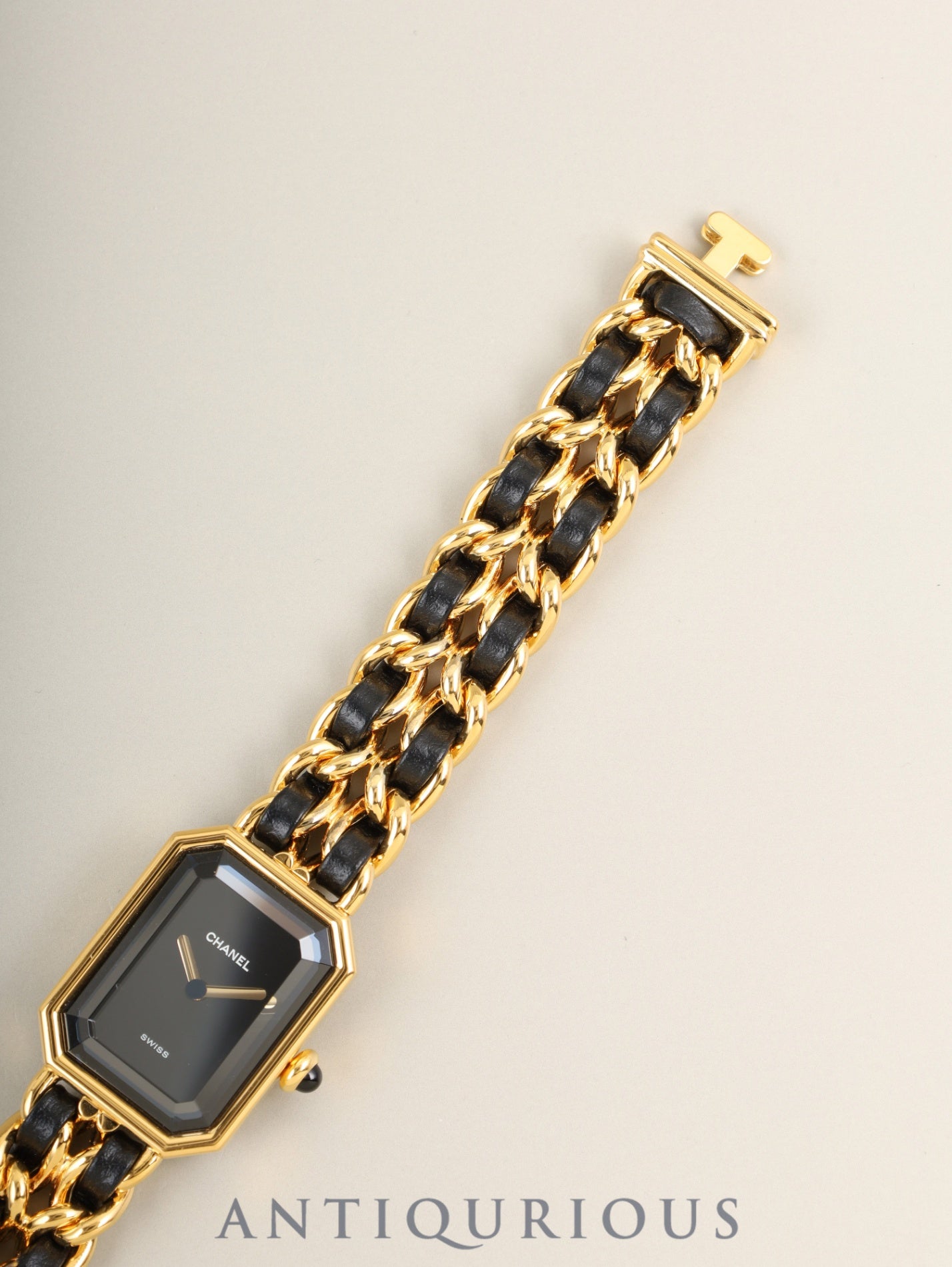 Chanel Premiere M H0001 Quartz Cal.976.001 GP GP/Leather Black Dial Case Service Warranty (February 2026) Overhauled