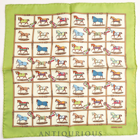 Hermes Scarf Carre 45 48 Horses in the Paddock 100% Silk