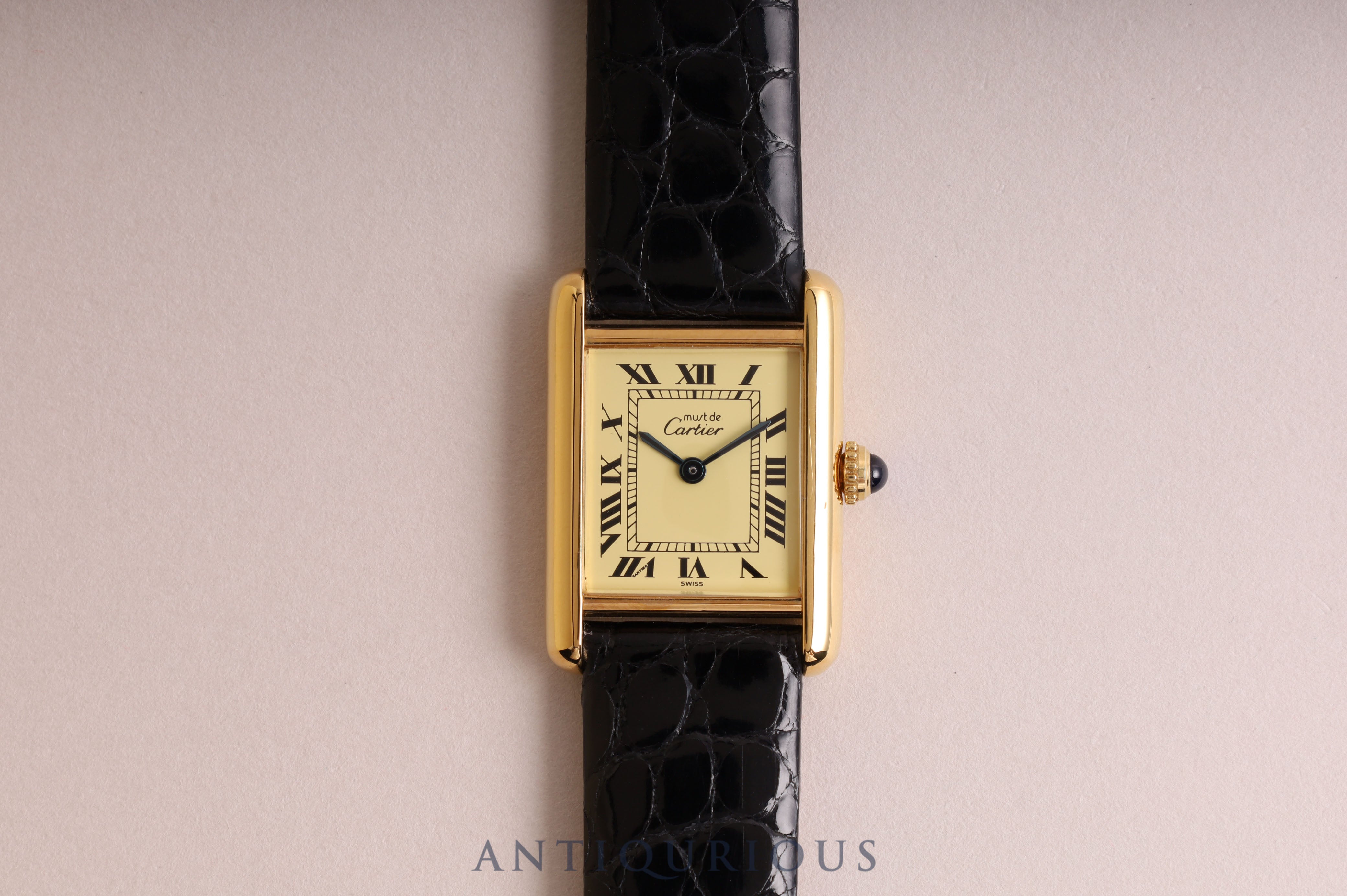 Cartier Must Tank SM QZ Ivory Roman Dial