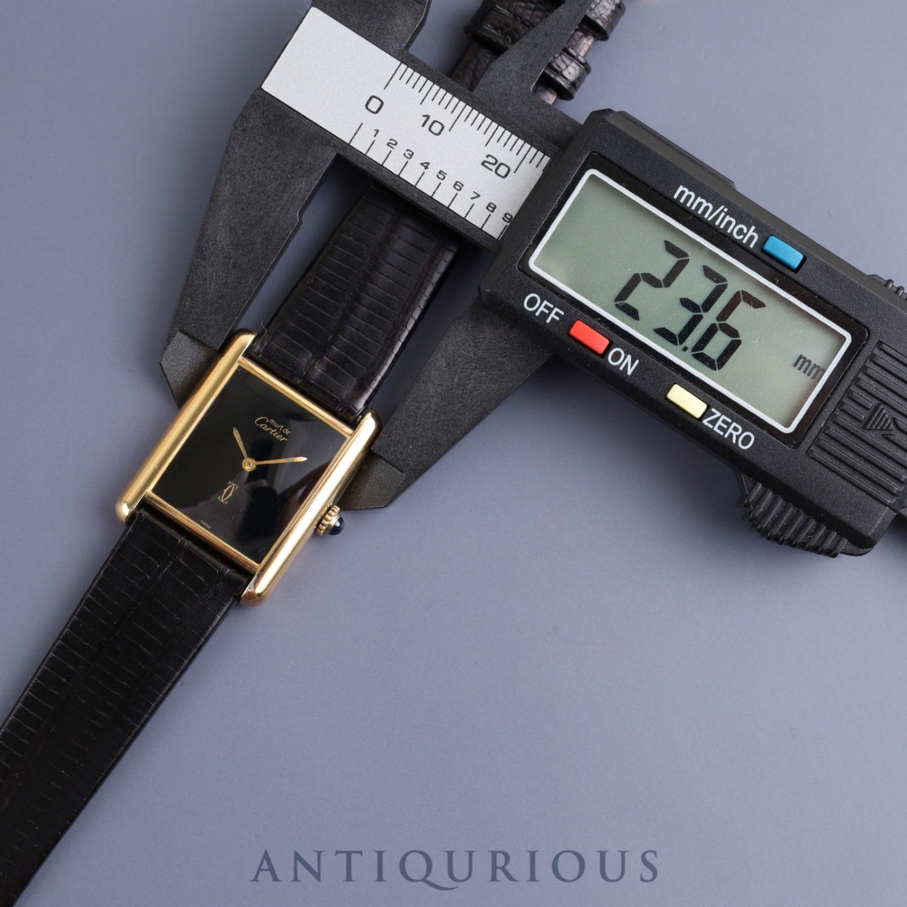 Cartier Must Tank LM Manual winding Cal.78-1 SV925 Leather Genuine buckle (GP) Black onyx dial Box Overhauled