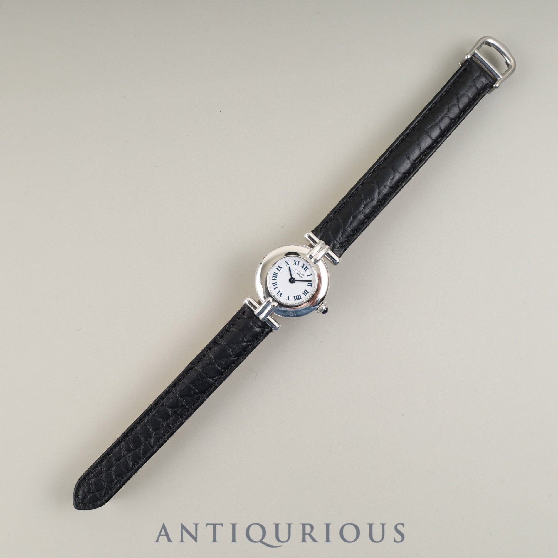 カルティエ マストコリゼ W1001665 / 690002 クォーツ Cal.90.06  SV925 革 純正Dバックル（SS） ホワイトローマン文字盤 箱 冊子 保証書（1995年） オーバーホール済み