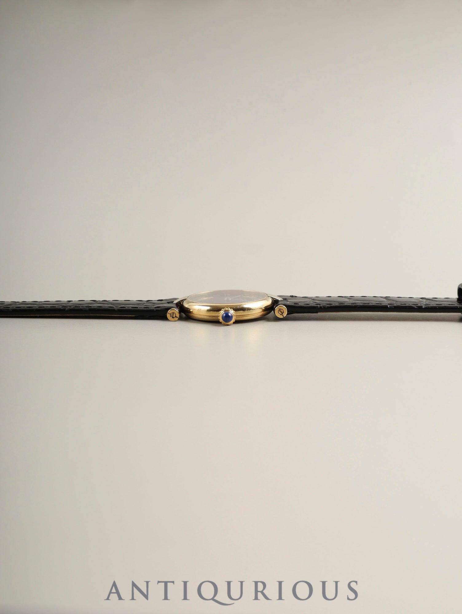 カルティエ マスト ヴァンドーム VLC SM 18 クォーツ Cal.690 SV925 革 純正ピンバックル（GP）ブラックローマン文字盤（SWISS表記）オーバーホール済み