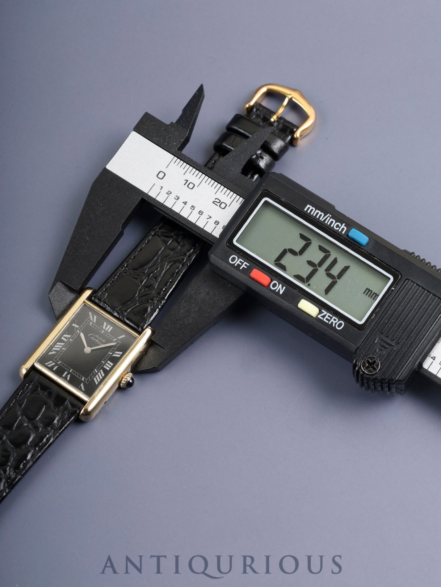 Cartier Must Tank LM 6 Hand-wound Cal.78-1 SV925 Leather Genuine Pin Buckle (GP) Black Roman Dial (SWISS marking) Overhauled