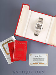 Cartier Santos Carre LM 81035388 / 2960 Automatic Cal.- SS SS Ghost Gray Dial (SWISS表記) Box, booklet, warranty card (1986) Complete service performed at Cartier Boutique in Cannes, France