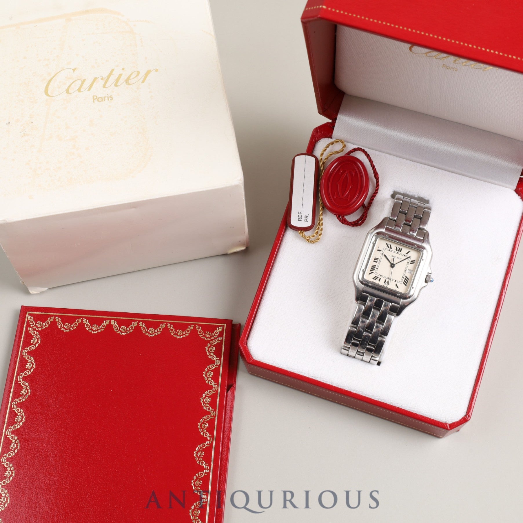 Cartier Panthere LM W25032P5 / 1300 Quartz Cal.87 SS SS Ivory Dial Box Booklet Overhauled