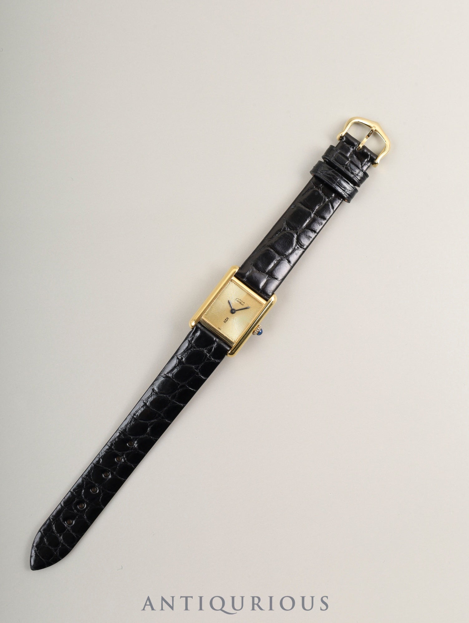 Cartier Must Tank SM Manual Winding Cal. 78-1 SV925 Genuine Buckle (GP) Sunray Dial Overhauled and Finished to Look Like New