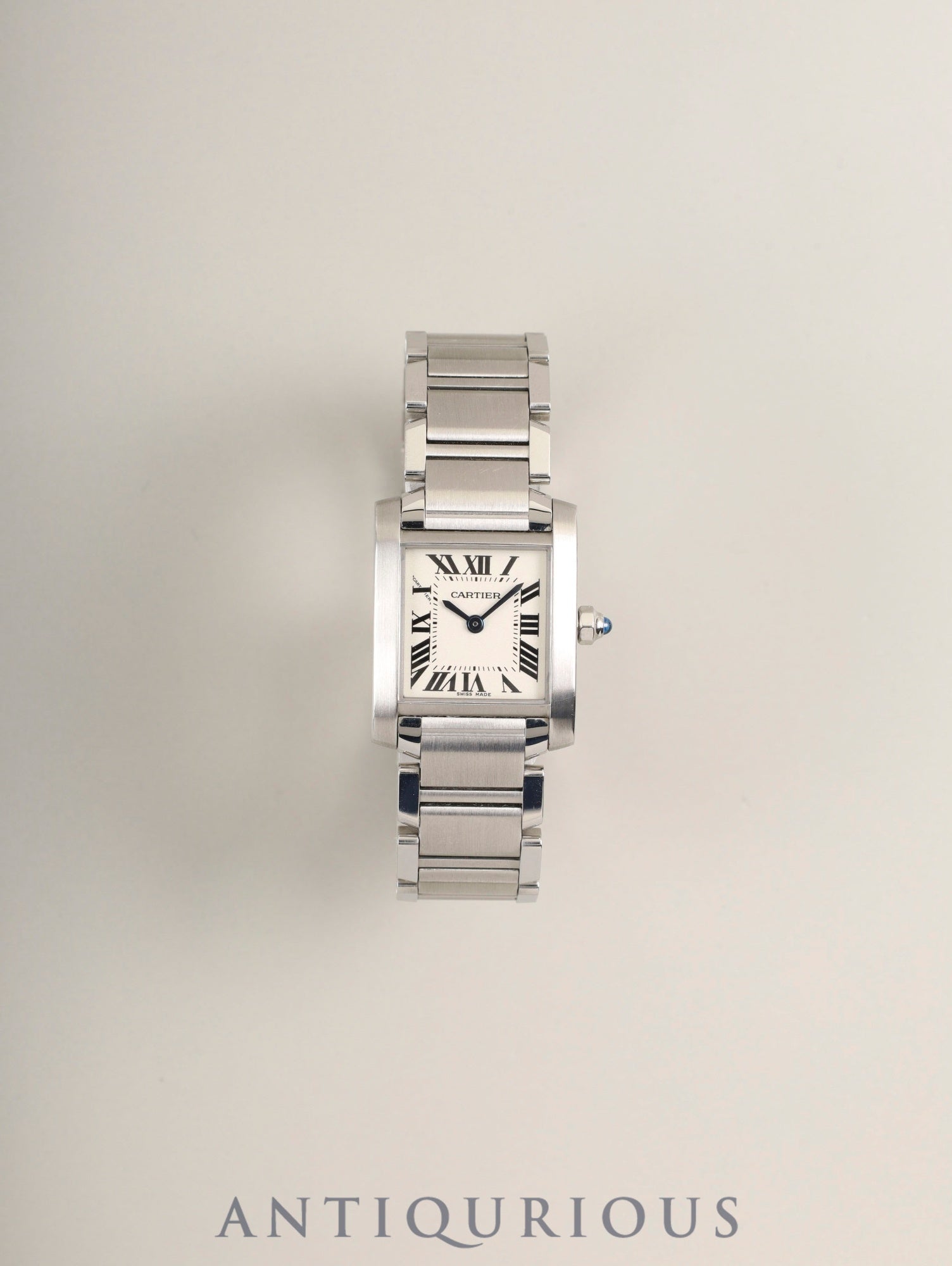 カルティエ タンクフランセーズ SM W51008Q3 / 2384 クォーツ Cal.057 SS SS ホワイトローマン文字盤 箱 冊子 保証書（2012年）オーバーホール済み