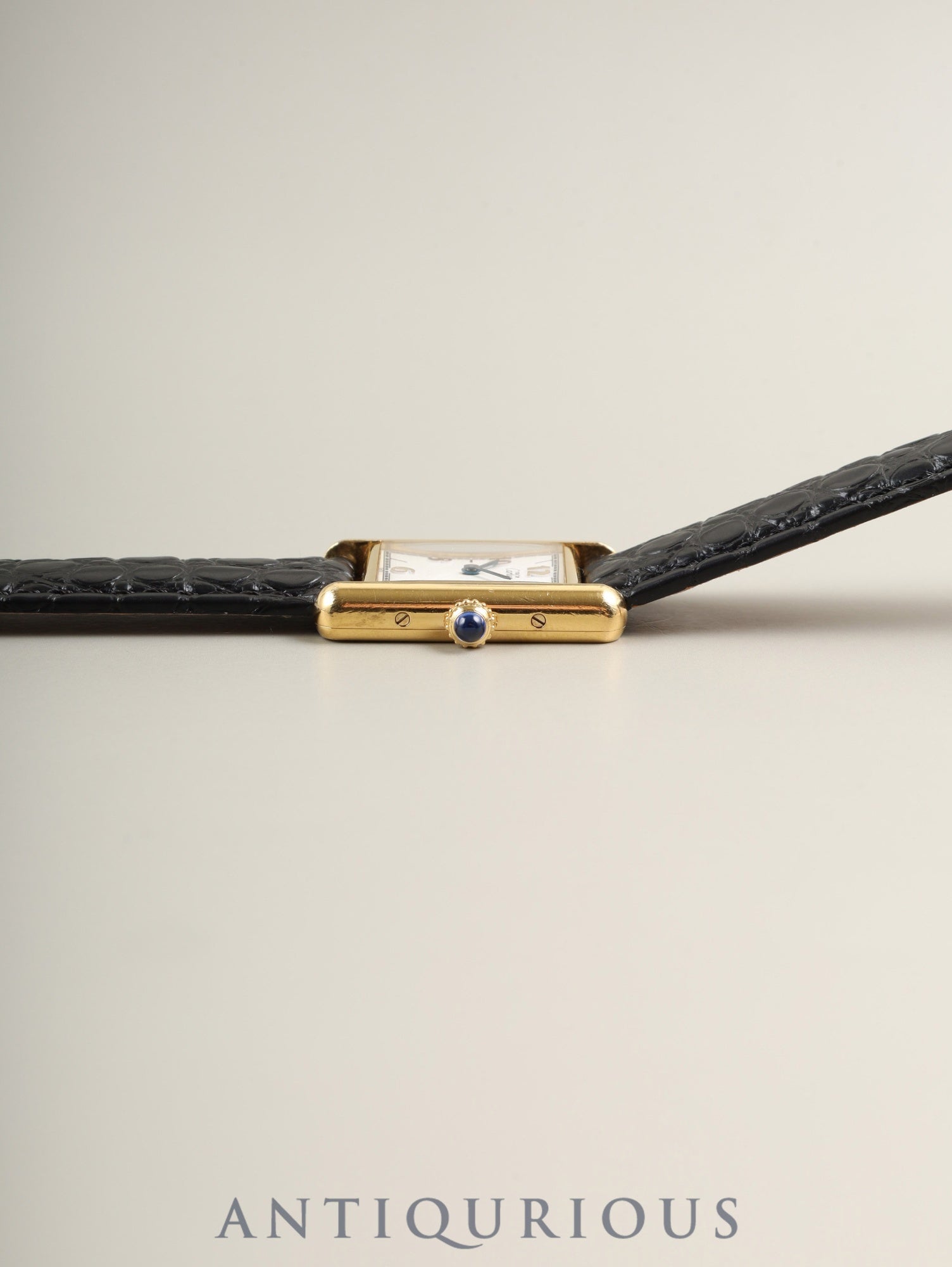 カルティエ マストタンク SM W1008354 / 1613 クォーツ Cal.057  SV925 革  純正Dバックル（GP）飛びアラビアCC文字盤（SWISS表記）箱 冊子 保証書（無記載）オーバーホール済み