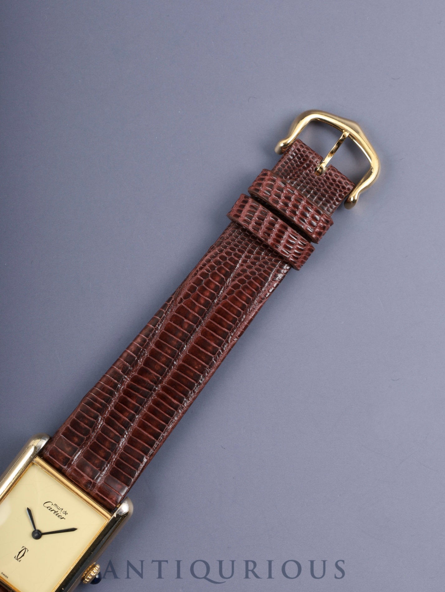 カルティエ マストタンク LM 手巻き Cal.78-1 SV925 革 純正尾錠（GP）アイボリー文字盤 1976年頃～1981年頃 オーバーホール済み