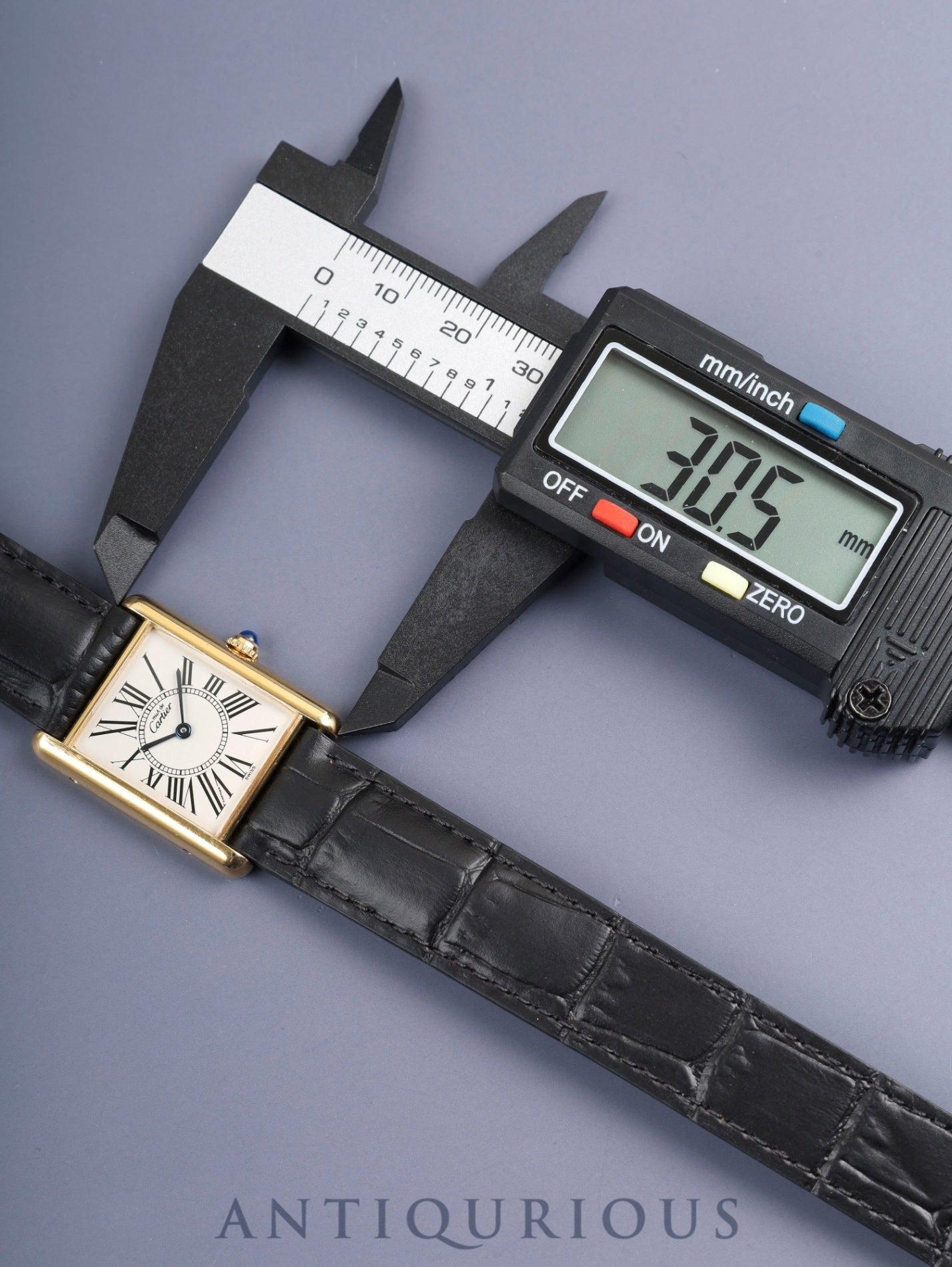 カルティエ マストタンク LM 590005 クォーツ Cal.90 SV925 革 純正Dバックル（GP）オパラン文字盤（SWISS表記）オーバーホール済み