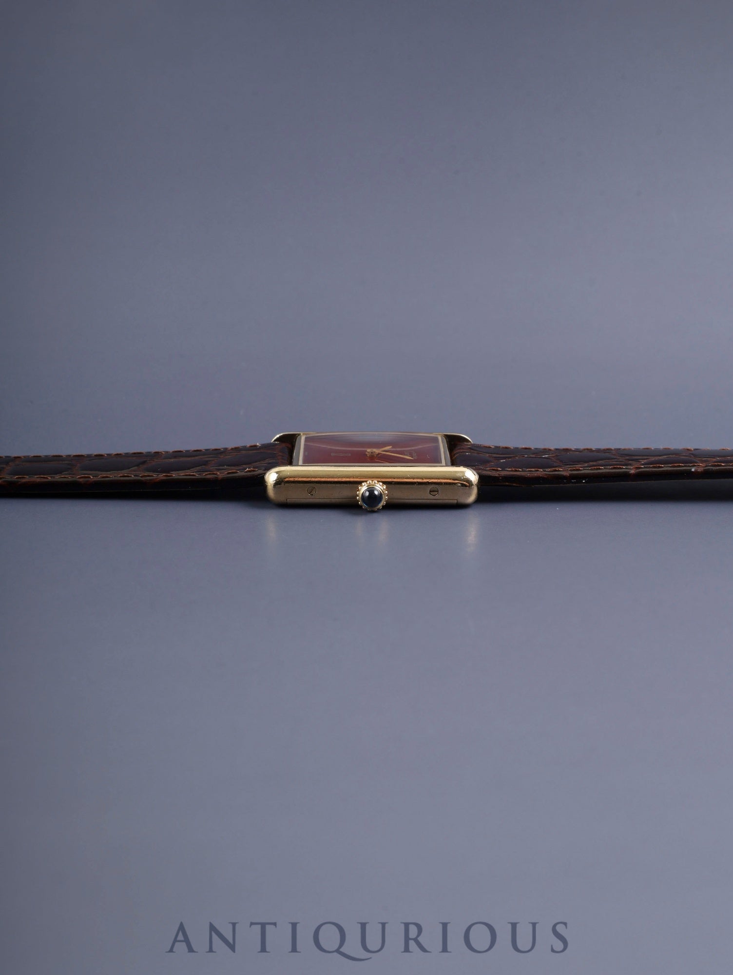 カルティエ マストタンク LM 手巻き Cal.78-1 SV925 革 純正ピンバックル（GP）ガーネットダイアル ボルドー文字盤（SWISS表記）オーバーホール済み