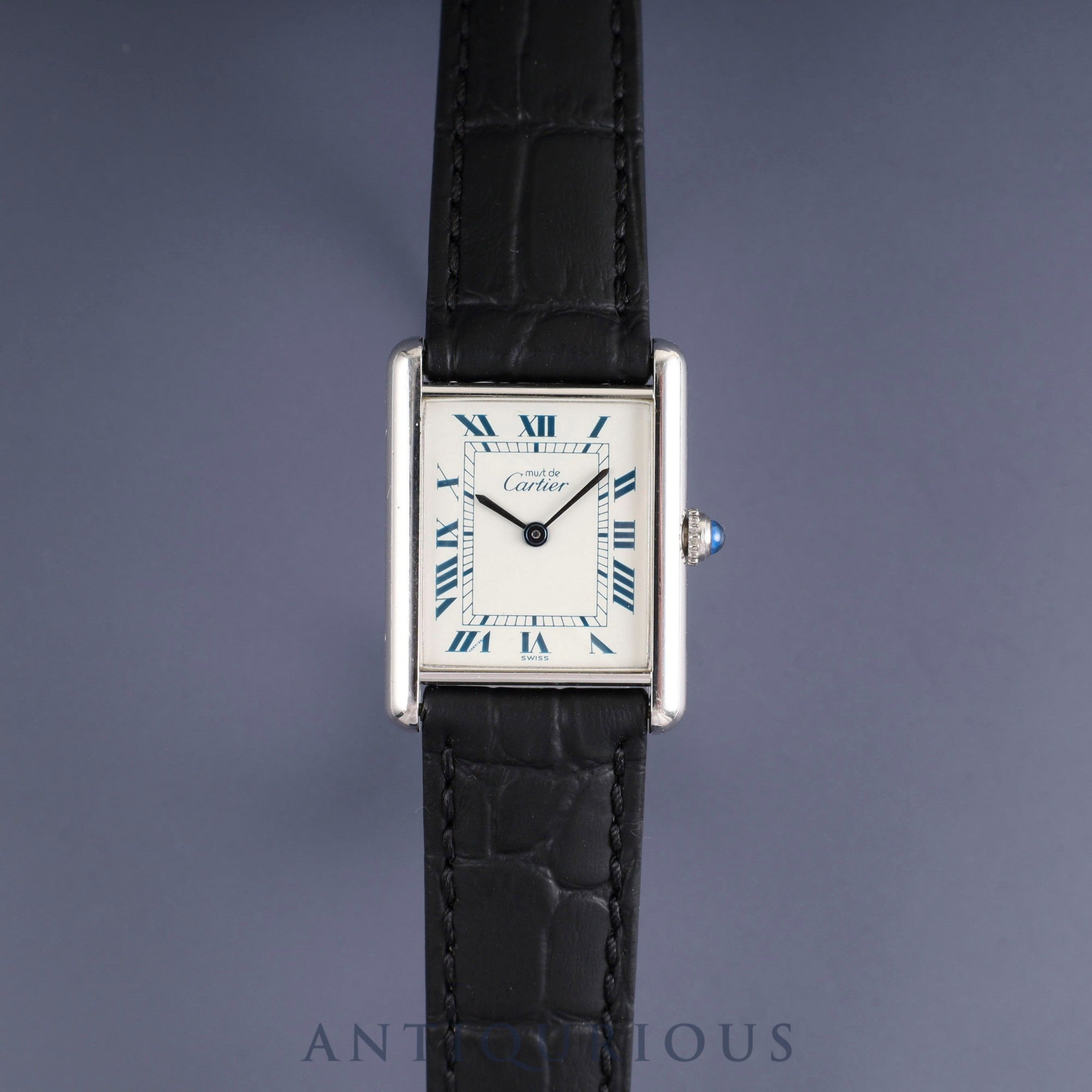 Cartier Must Tank LM W1001443 / 690006 Quartz Cal.90 SV925 Leather Genuine buckle (SS) White Roman dial Box Booklet Warranty (1994) Overhauled