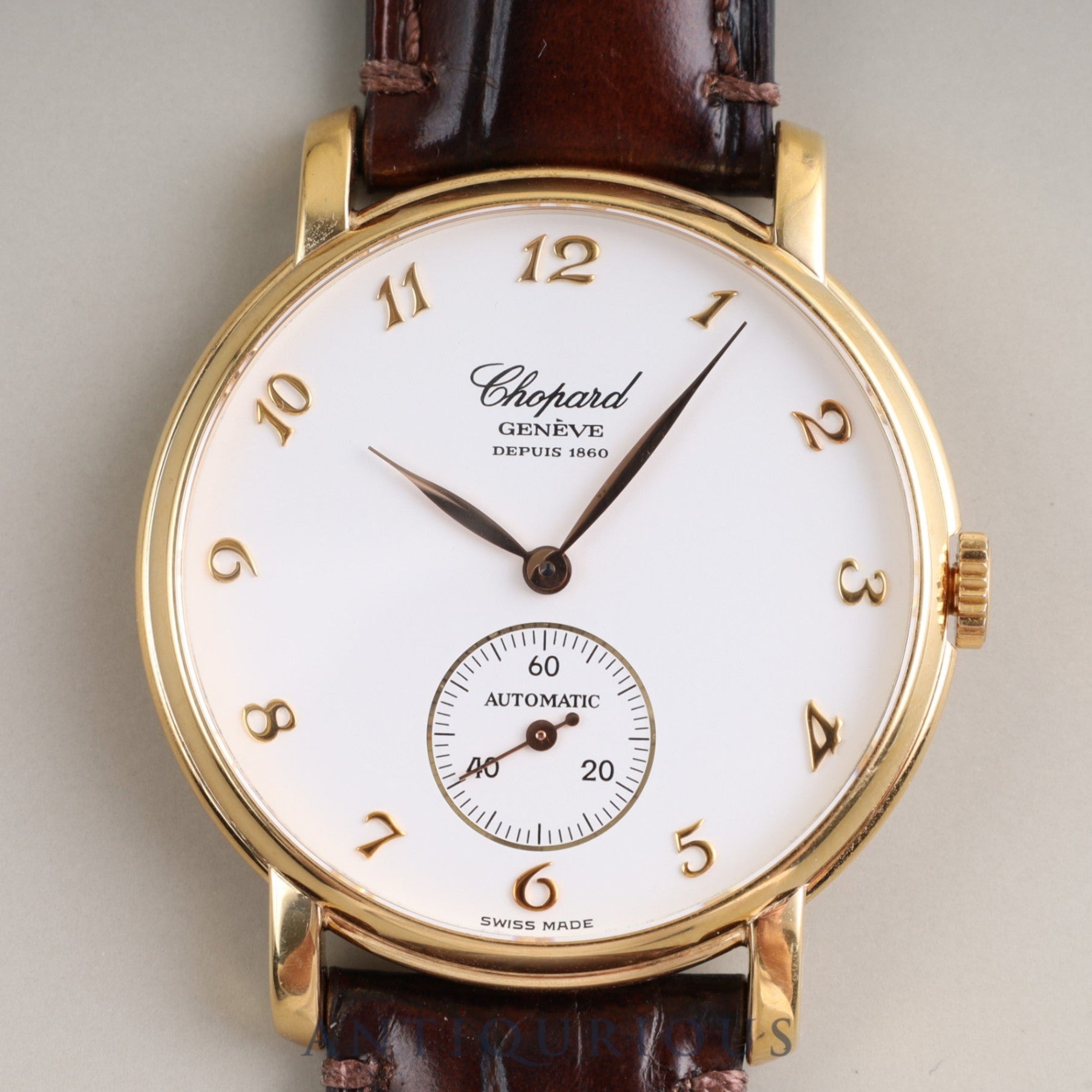 CHOPARD CLASSIC 16/1229 135TH ANNIVERSARY 135th Anniversary Model Automatic Cal.11.60 YG Leather Genuine Buckle (750) White Dial