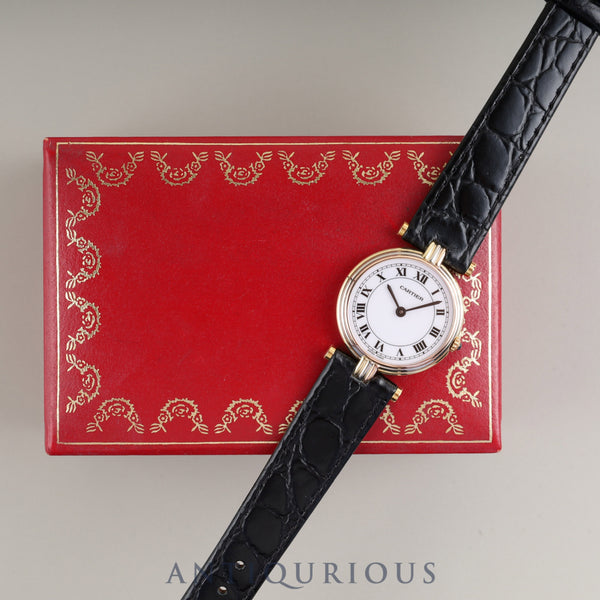 Cartier Vendôme Trinity VLC SM Trinity 8100 Quartz 750 Leather Genuine Buckle (GP) White Roman Dial Box Completely serviced (full maintenance) at a Cartier boutique