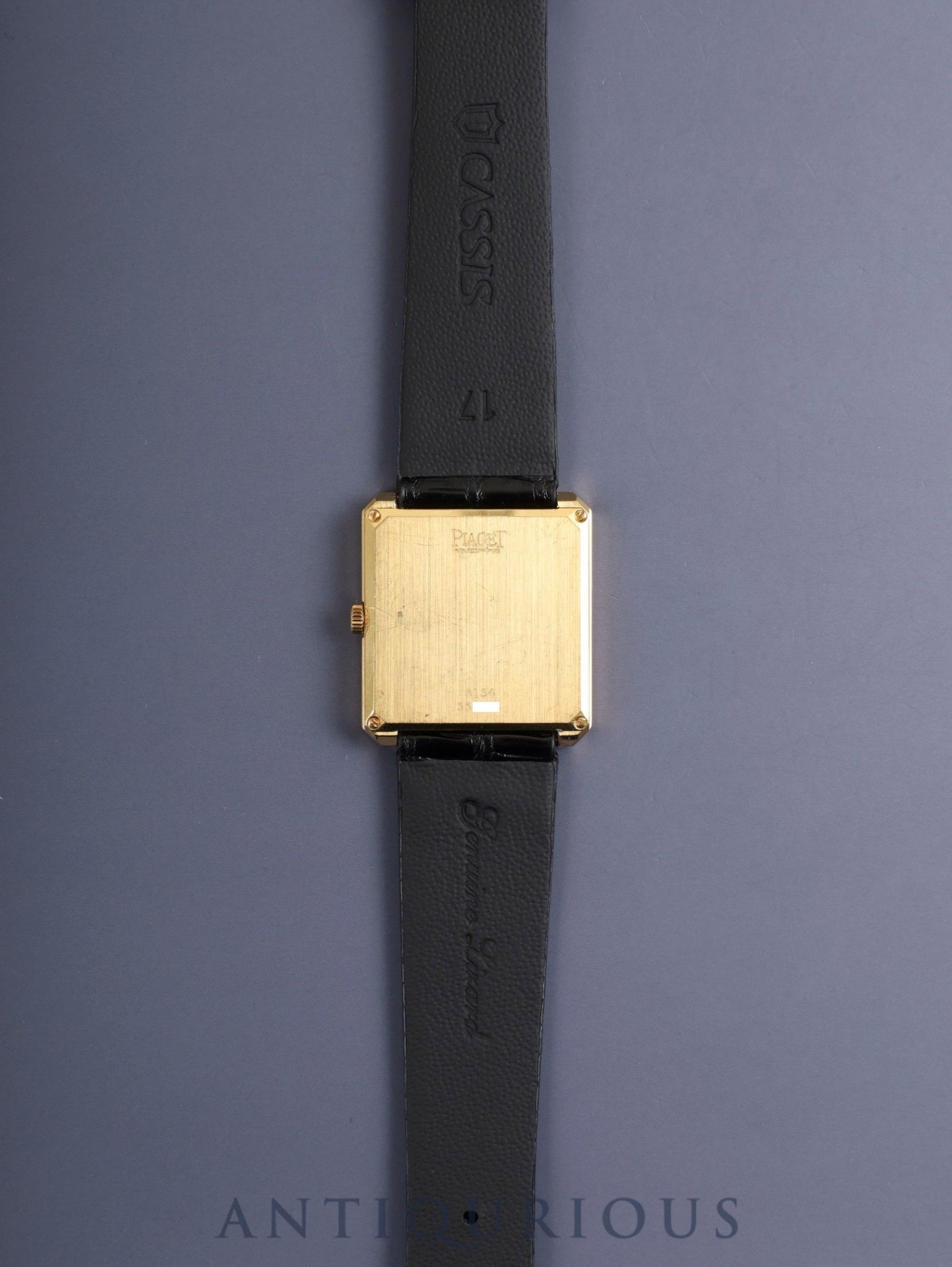 ピアジェ プロトコール 8154 クォーツ Cal.- 750YG 革 純正尾錠（750YG）ホワイトシェル文字盤 修理明細 ピアジェにてコンプリートサービス済み