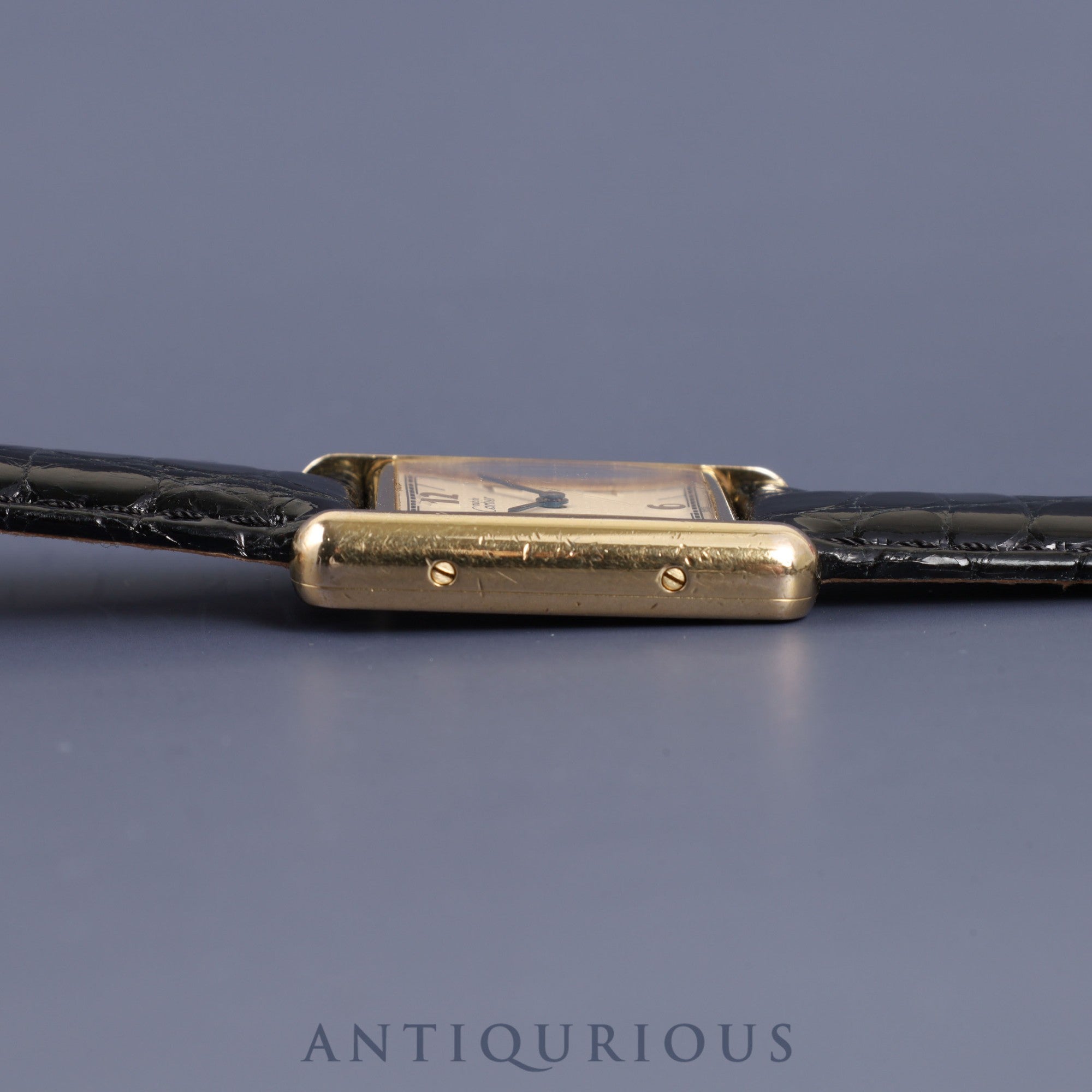 CARTIER カルティエ MUST TANK SM マストタンク SM W1008354 / 1613 クォーツ Cal.057 SV925 革 純正Dバックル（GP）シャンパンアラビアCC文字盤 1980年代半ば～1994年頃 オーバーホール済み