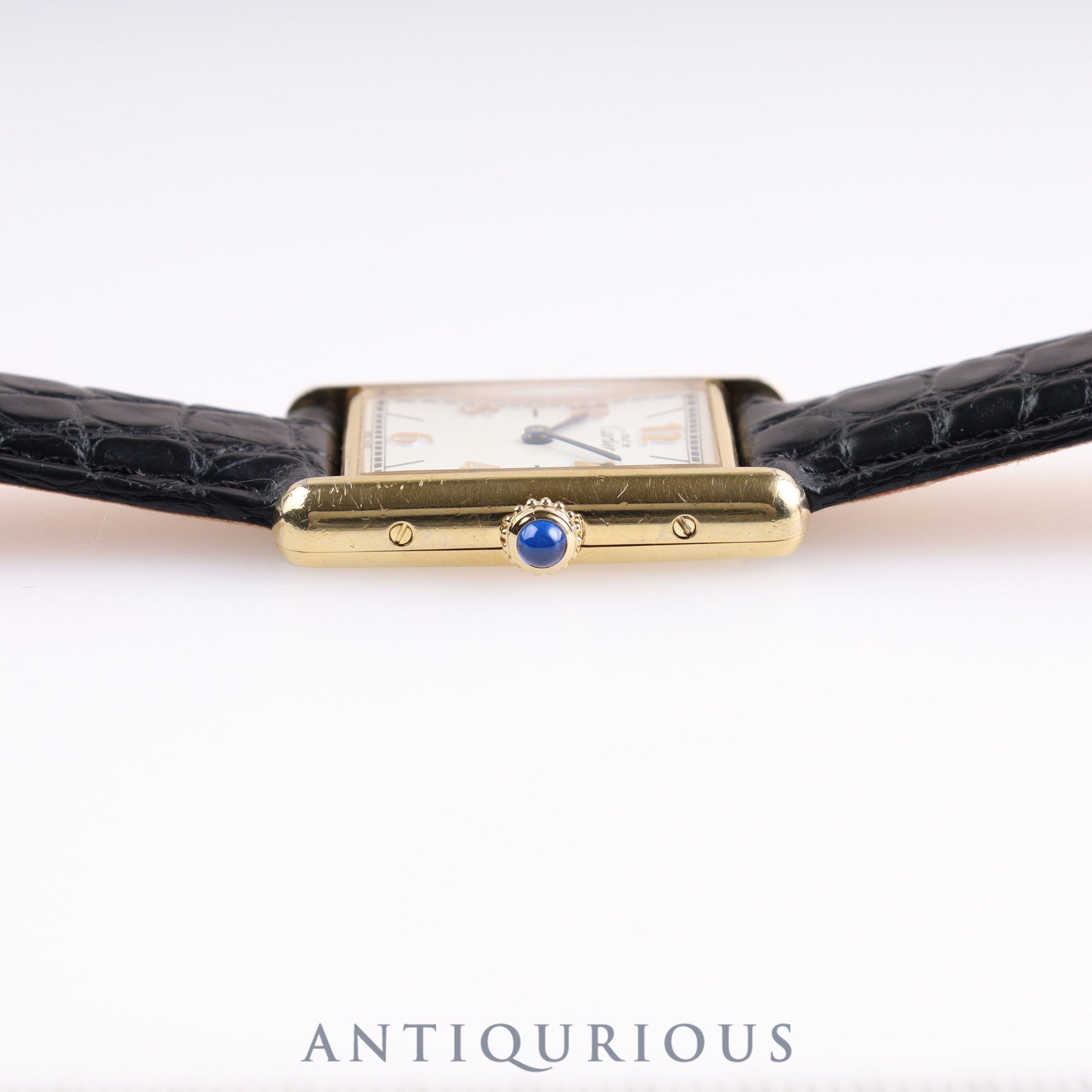 CARTIER Must Tank LM QZ590005 SV925 Leather Genuine D-buckle Arabic dial Box Cartier boutique complete service