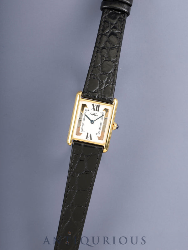 カルティエ マストタンク LM W1006254 /  590005 クォーツ Cal.90 SV925 革 純正ピンバックル（GP）サイドトリニティ文字盤（SWISS表記）オーバーホール済み 新品仕上げ済み