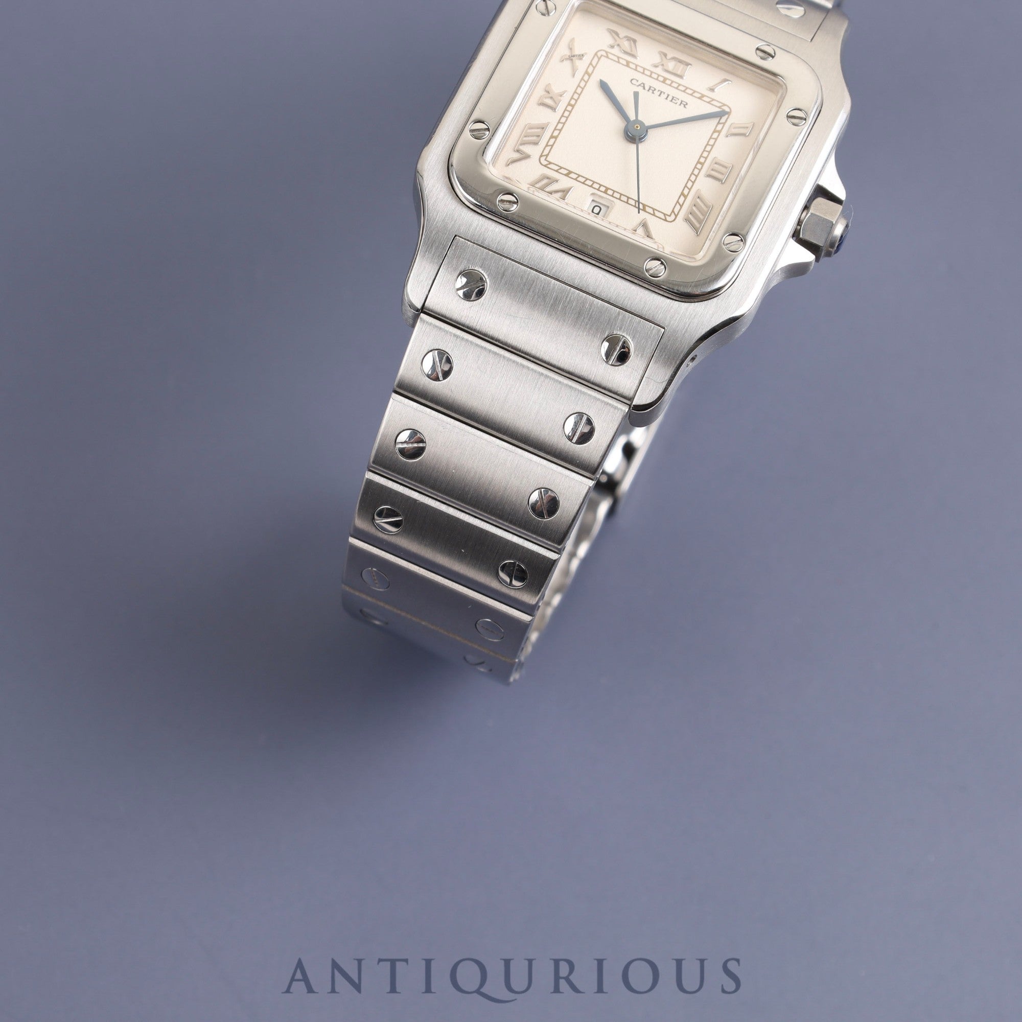 Cartier Santos Galbee LM W20025D6 / 987901 Quartz Cal.687 SS SS Ivory Roman Dial Box Warranty (1993) Overhauled