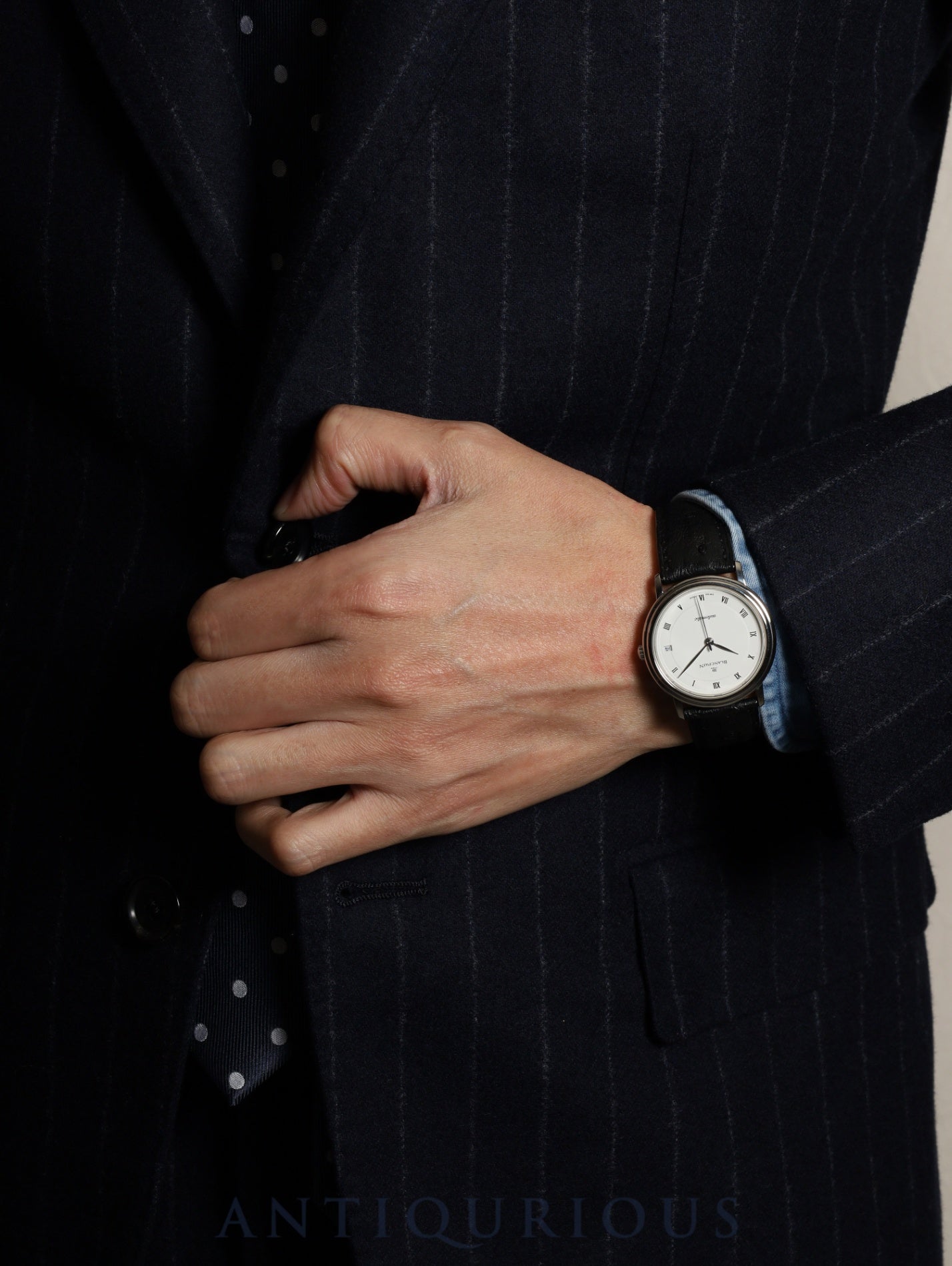 ブランパン ヴィルレ ウルトラスリム 自動巻き Cal.1195 SS 純正革ベルト 純正ピンバックル（SS）ホワイトローマン文字盤 オーバーホール済み