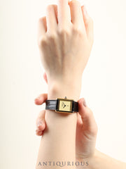 カルティエ マストタンク SM 手巻き Cal.78-1 SV925 革 純正尾錠（GP） アイボリー文字盤（SWISS MADE表記） カルティエブティックにてアフターサービス済み オーバーホール済み