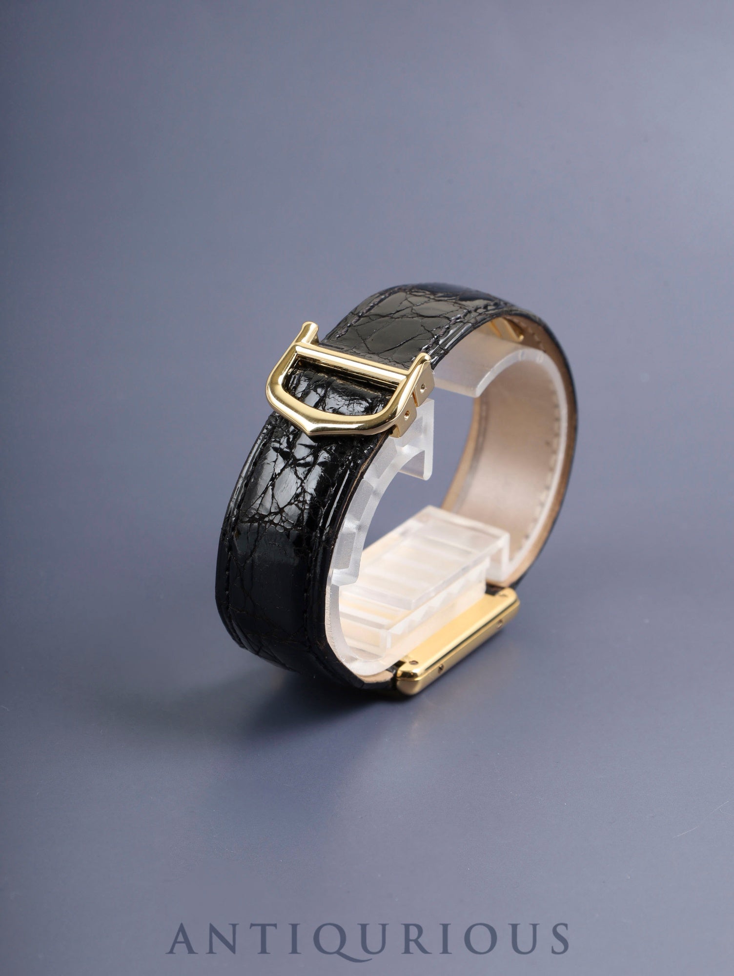 Cartier Must Tank LM 590005 Quartz Cal.90 SV925 Leather Original GP Deployment Buckle Center Gray Roman Dial (SWISS Dial) Overhauled, Polished