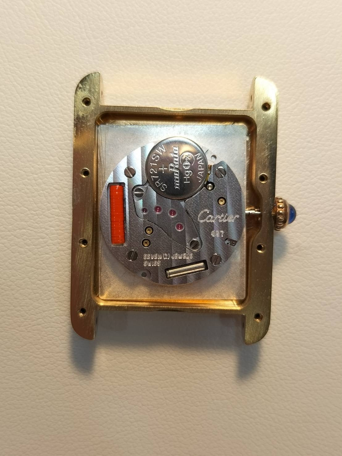 カルティエ マストタンク GM（XL） 2413 クォーツ Cal.687 SV925 革 純正尾錠（GP）アイボリーローマン文字盤 （SWISS MADE表記） オーバーホール済み