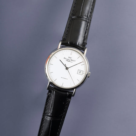 IWC Portofino IW351320 Automatic Caliber C37521 Stainless Steel Leather Strap with Aftermarket Buckle (SS) White Dial Overhauled