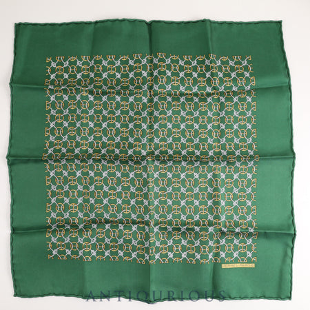 Hermes scarf Carre 45 all-over pattern green 100% SILK