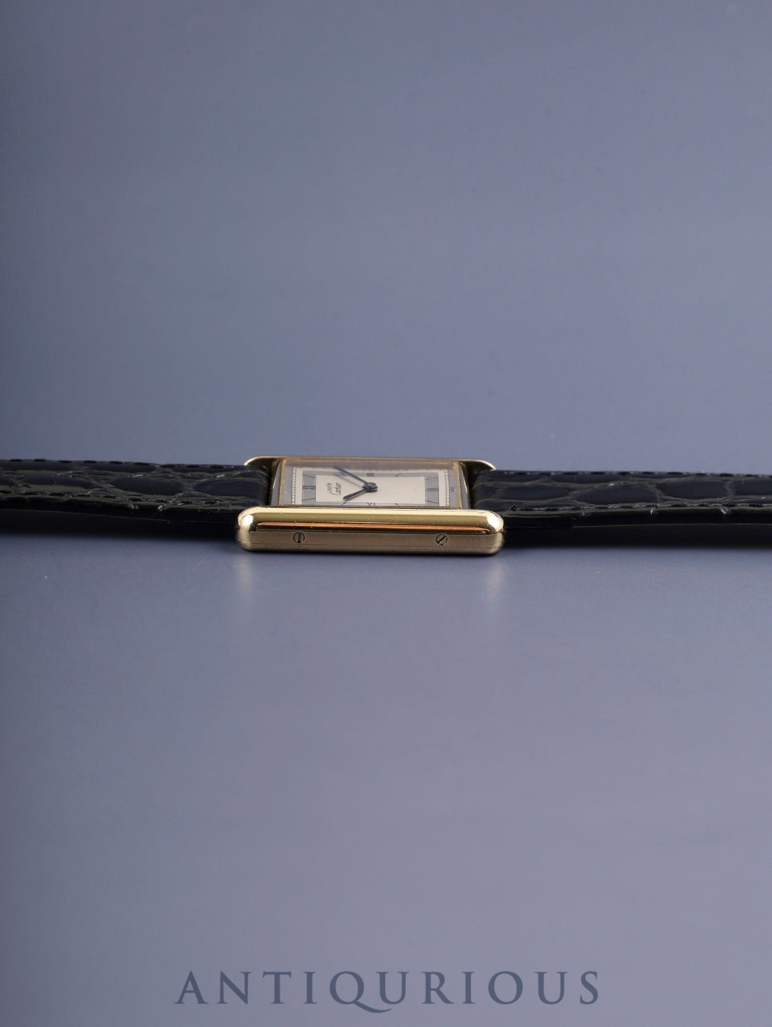 カルティエ マストタンク LM 6 81006 クォーツ Cal.81 SV925 純正尾錠（GP）シルバー飛びローマン文字盤 1982年頃～1995年頃 箱 オーバーホール済み