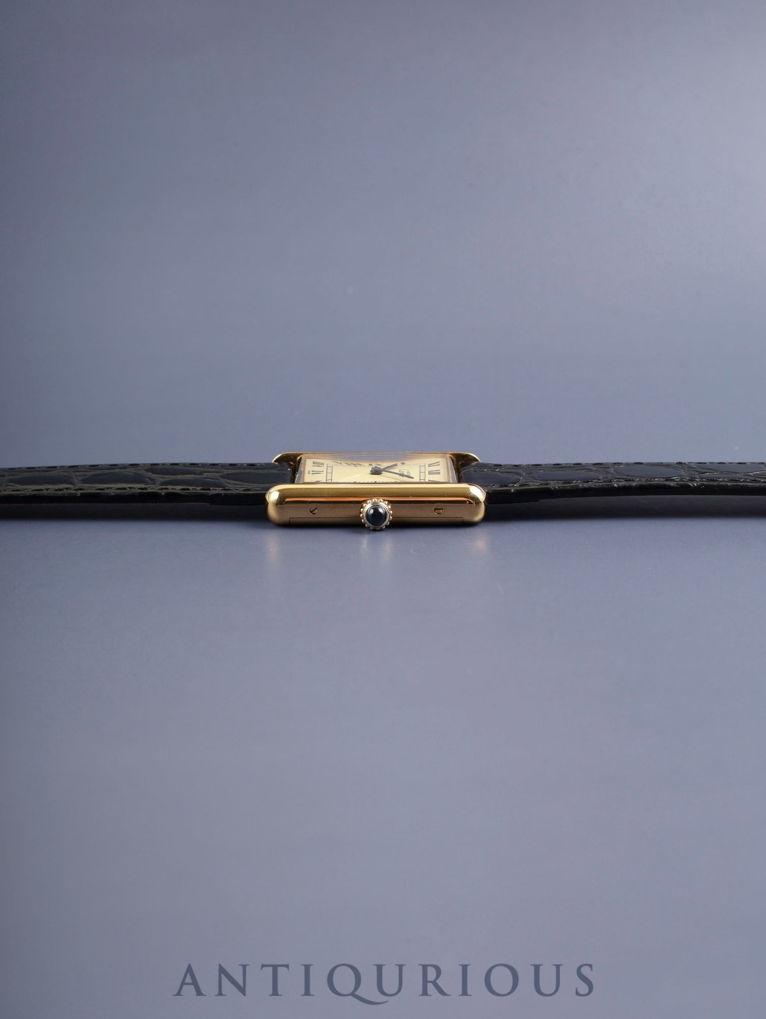 カルティエ マストタンク LM 手巻き Cal.78-1 SV925 革 純正ピンバックル（GP）アイボリーローマン文字盤（SWISS表記 ） 箱 冊子 カード オーバーホール済み