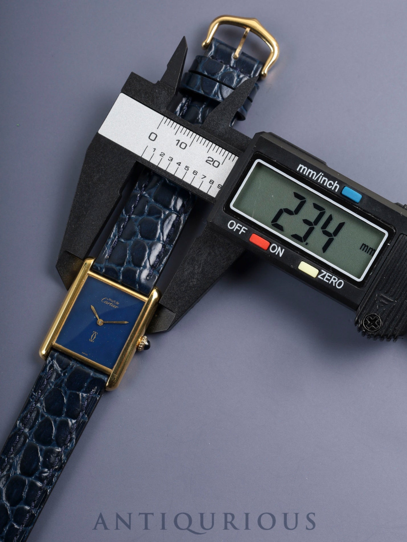 カルティエ マストタンク LM 手巻き Cal.78-1 SV925 革 純正ピンバックル（GP）ラピスラズリ文字盤（SWISS表記 ）オーバーホール済み 新品仕上げ済み