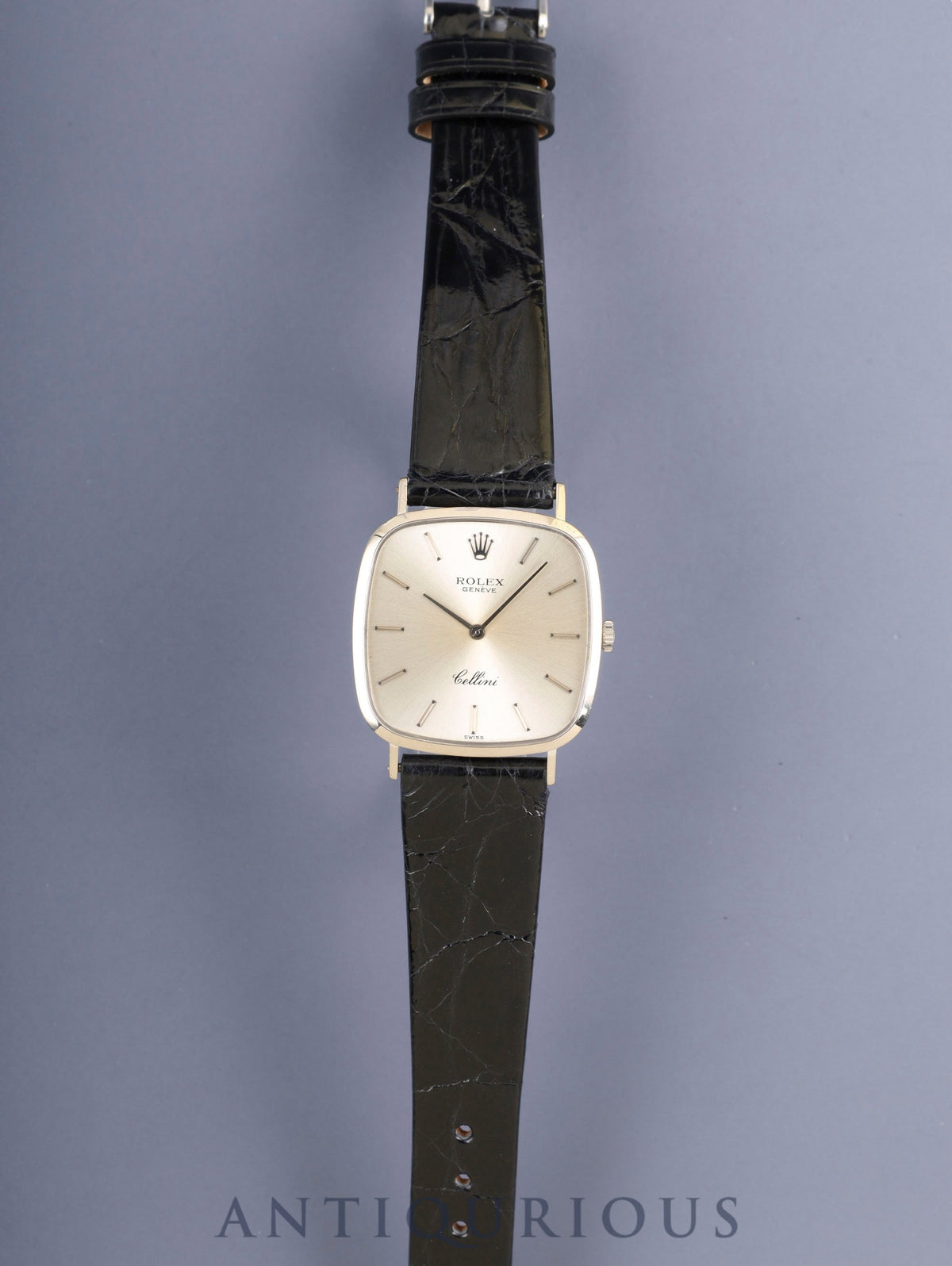 ROLEX Cellini 4114 Hand-wound Cal.1600 Leather 750WG Genuine Pin Buckle (SS) Silver Dial 42 Series (1974) Overhauled