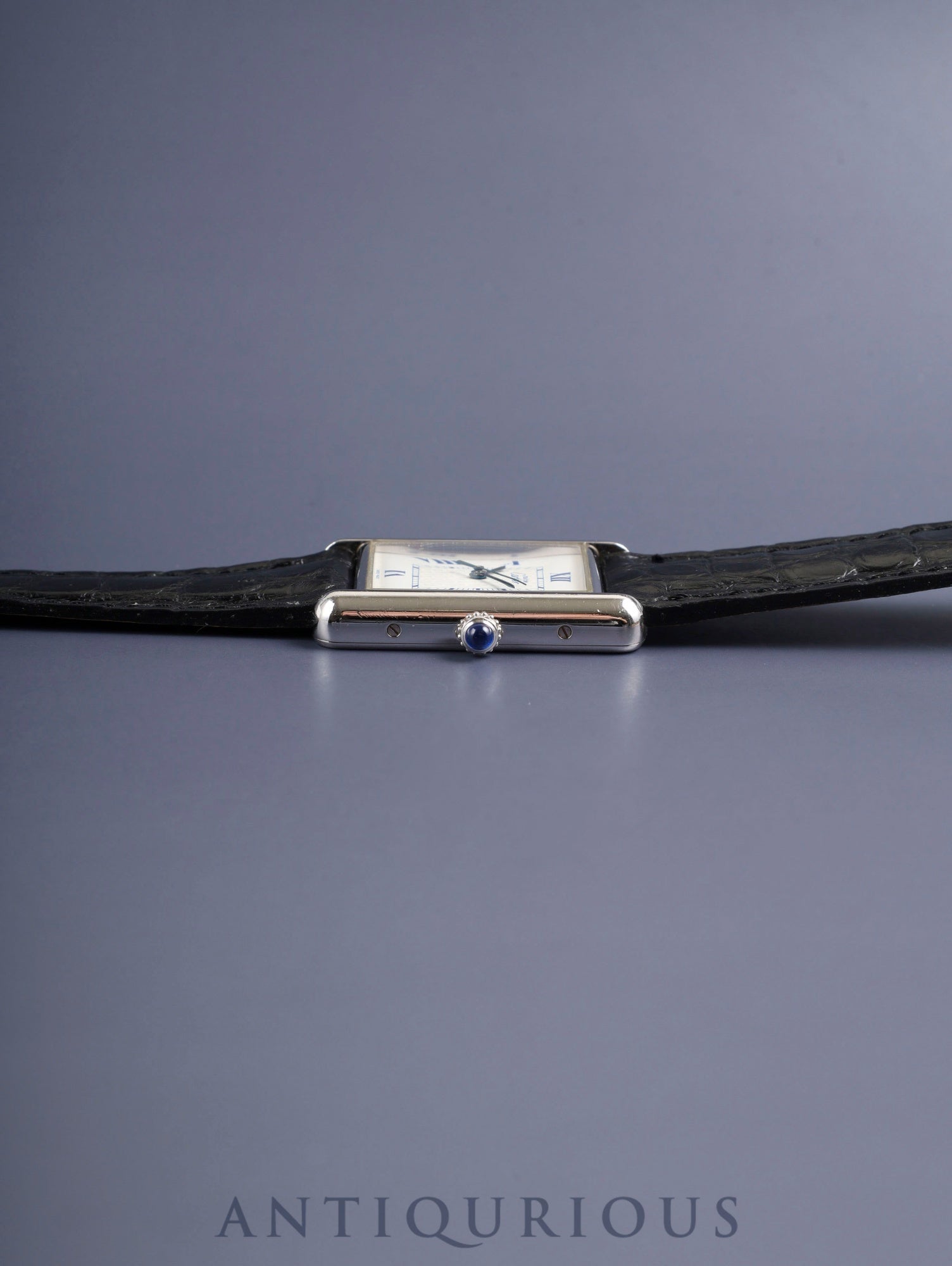 カルティエ マストタンク GM（XL）2414 クォーツ Cal.697 SV925 革 純正Dバックル（SS） ホワイト飛びローマン文字盤（SWISS MADE表記 ）オーバーホール済み