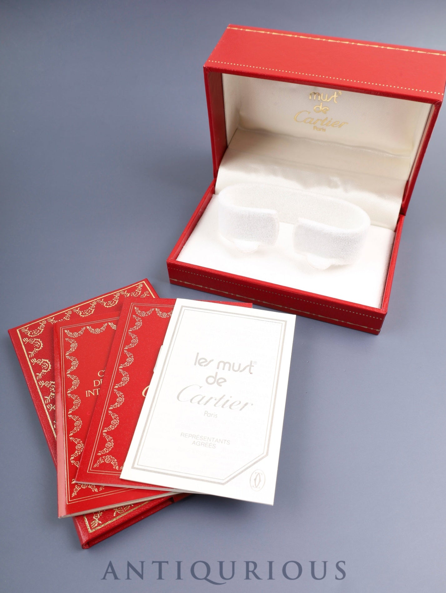Cartier Must Vendome VLC LM 590003 Quartz Cal.90 SV925 Leather Original Pin Buckle (GP) Ivory 4-Point Roman Dial (SWISS marking) Box, Booklets, Warranty Card (1990) Overhauled