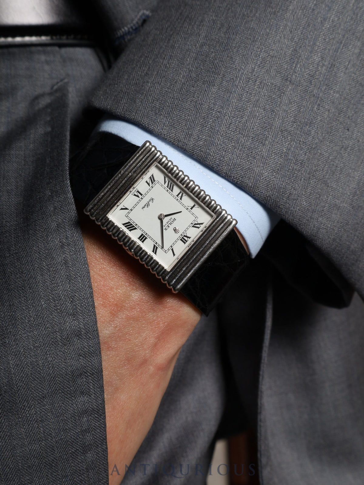 Rolex Cellini 4012 Manual Winding Cal.1600 750WG Leather Original Pin Buckle (SS) White Roman Dial (SWISS marking) 38-series (1973) Overhauled