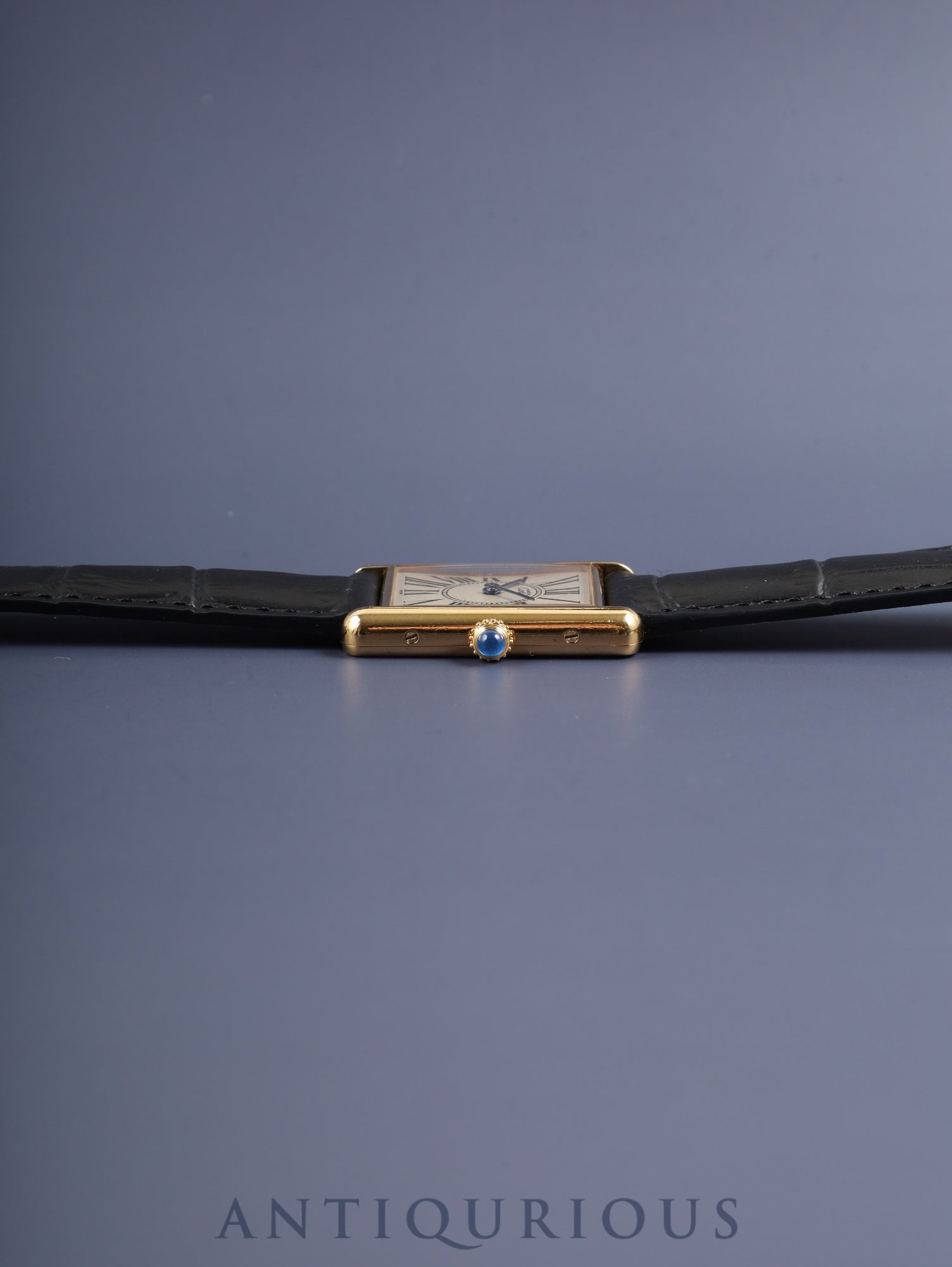 Cartier Must Tank LM W1005554 / 590005 Quartz Caliber 90 SV925 Leather Watch with Genuine D-buckle (GP) Opalescent Dial Overhauled