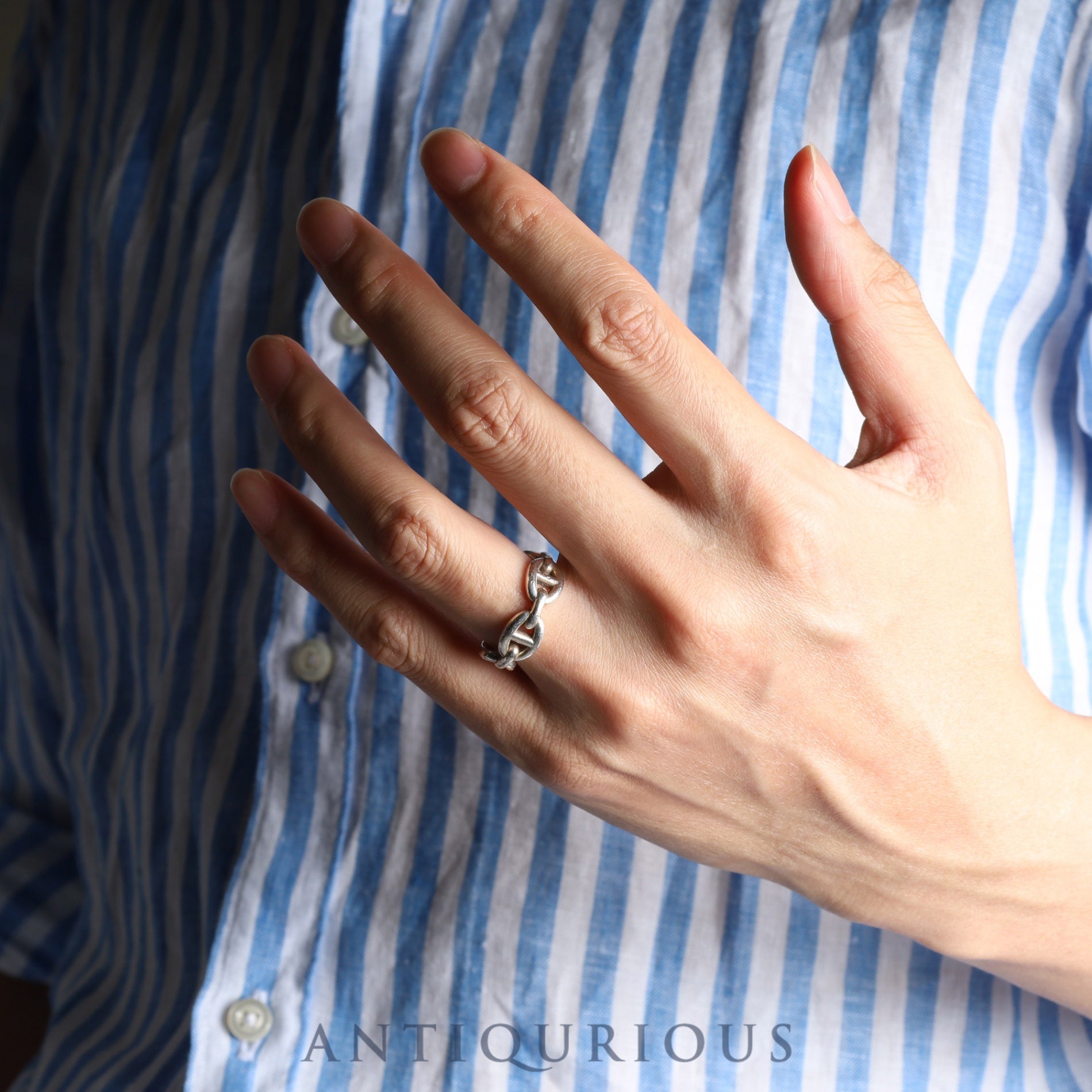 Hermes Ring Chaine d'Ancre Anchaîne PM SV925 #55 23 years old