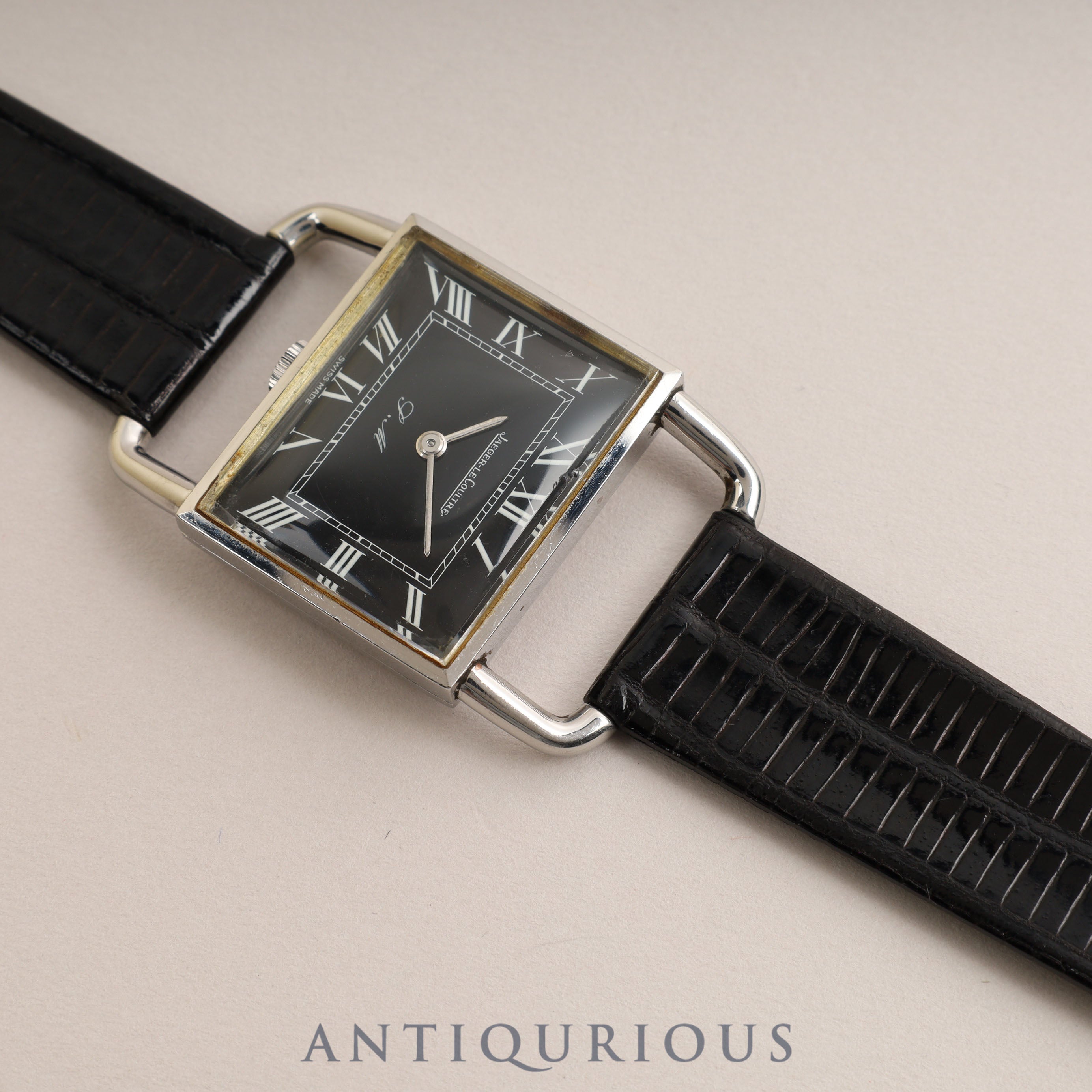 Jaeger-LeCoultre Driver's Watch Etrier 9041.42 Manual Winding Cal.818/3 SS Leather Black Roman Dial